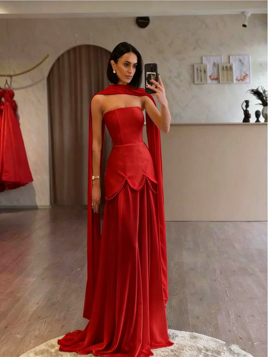 Attraktive gelbe Ballkleider, Etuikleider mit Perlen, formelle Satin-Partykleider AB400