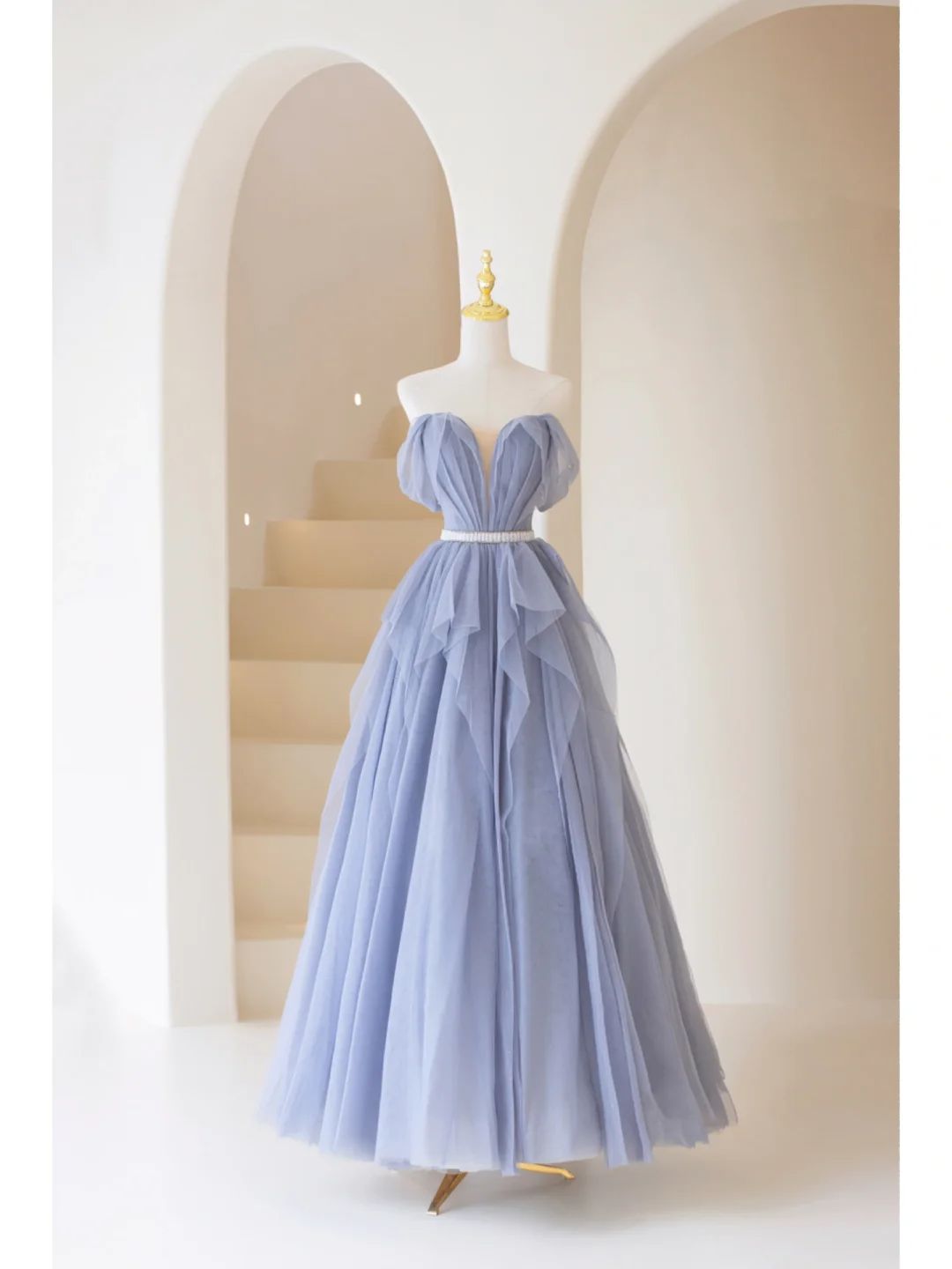 Elegantes Ballkleid aus Tüll mit schulterfreiem Ausschnitt, bezauberndes Abendkleid für Partys und Hochzeiten, AB1014
