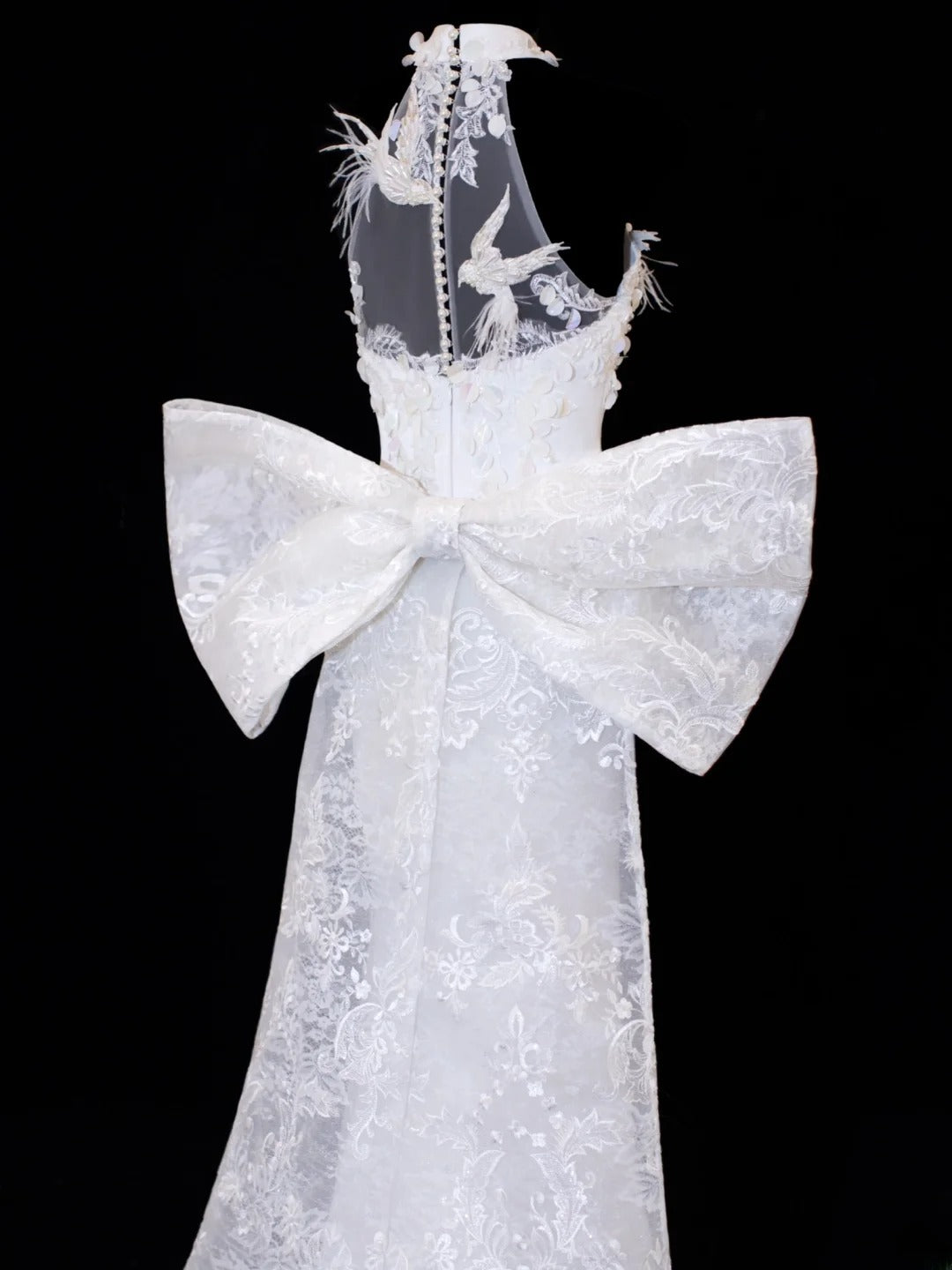 Prinzessinnen-Hochzeitskleider, elegant und schlicht für die Braut, Meerjungfrauen-Stil, hoher Kragen, Weiß, Brautkleider in kleinen/großen Größen für Damen SA021