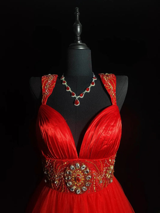 Vintage Ball Gown Sweetheart Red Tulle Hoco Gowns Short 16th Birthday Dress Homecoming Dresses Cocktail Gown AS030