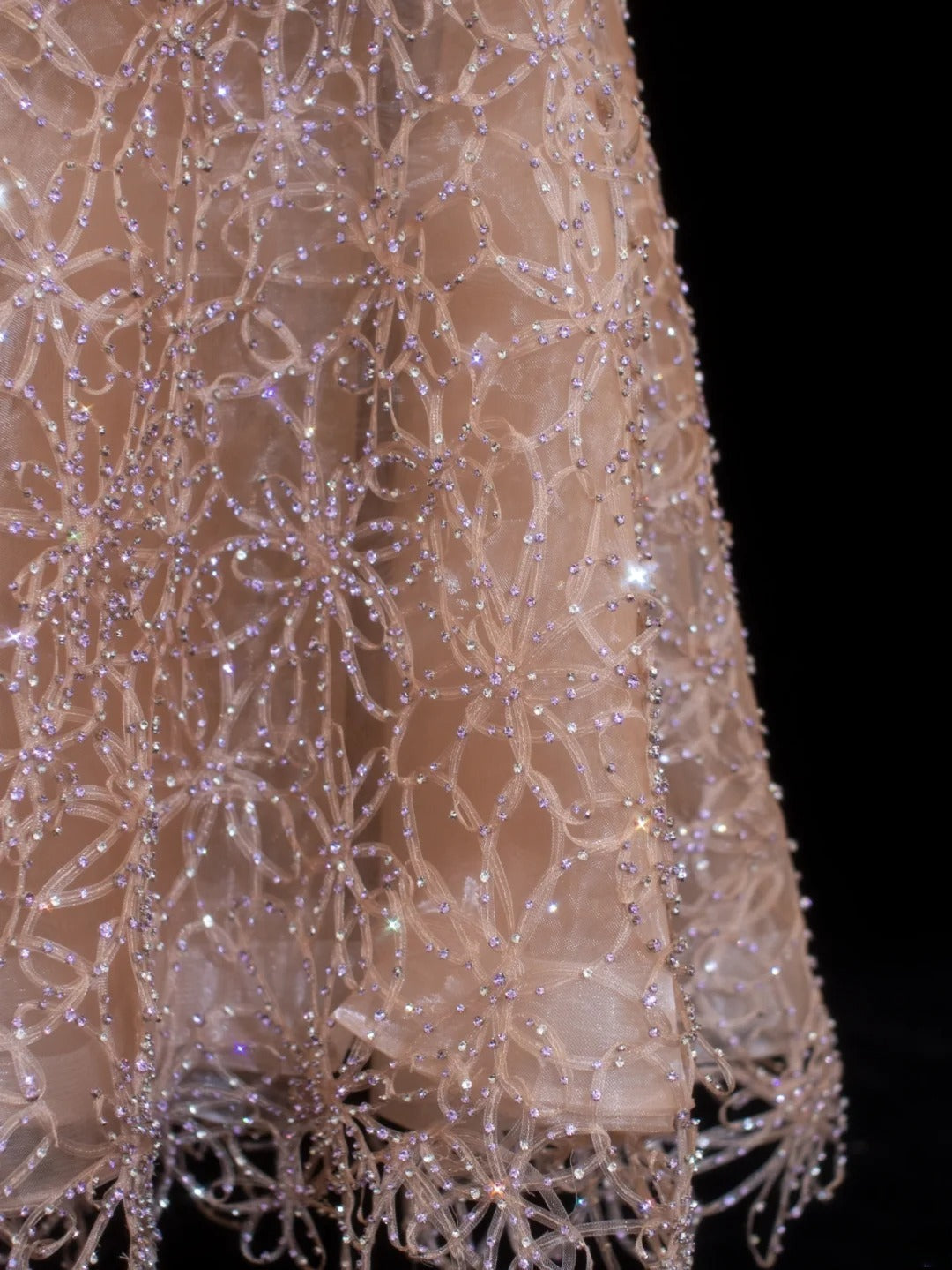 Robe de bal sobre et élégante, sans bretelles, rose poudré à sequins, style sophistiqué, robe de soirée longue SA032