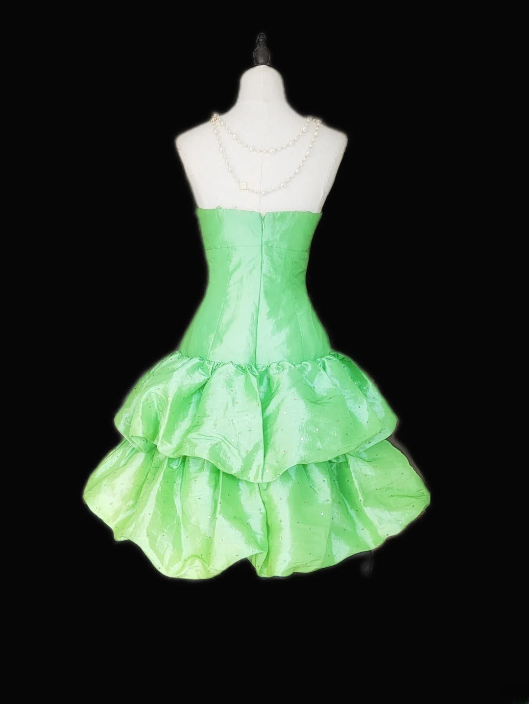 Vintage Ballkleid mit Herzausschnitt, grünes Taftkleid, Hoco-Kleider, kurzes Kleid zum 16. Geburtstag, Homecoming-Kleid, Cocktailkleid AS050