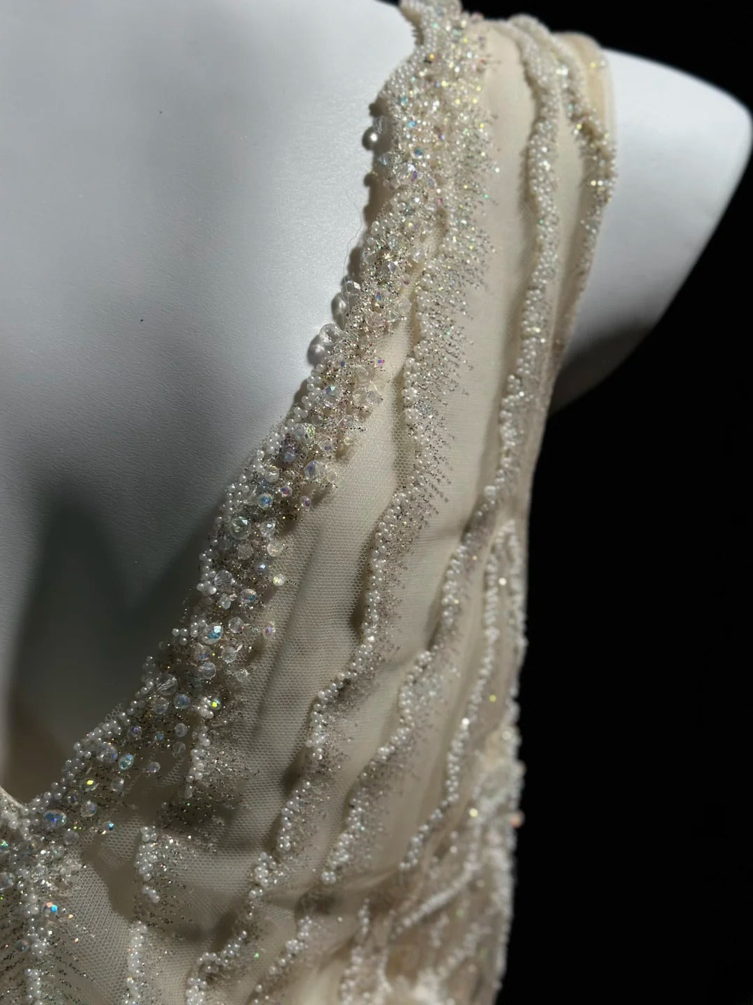 Vintage 90s Prom Dresses Mermaid V Neckline Champagne Sequined With Slit Beading Evening Dress Formal Outfits RB5878