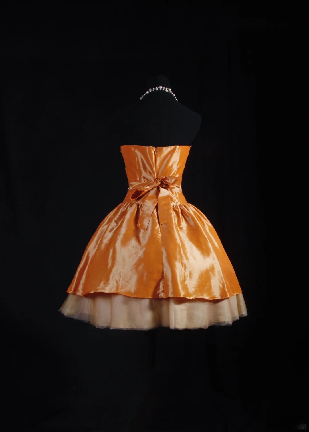 Cute Ball Gown Strapless Orange Taffeta With Beads Short 16th Birthday Dress Homecoming Dresses Cocktail Gown AS082