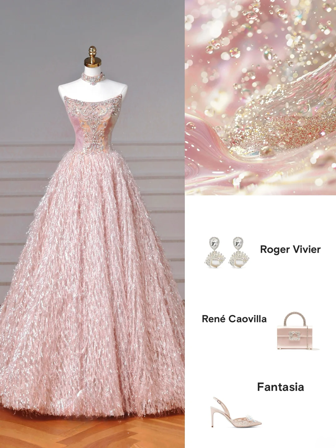 Märchenhaftes, trägerloses Ballkleid aus rosa Tüll mit Strasssteinen, langes, formelles, aufwendig besticktes Abendkleid mit Perlenbesatz, ideal für Abschlussball, Dinnerpartys und andere festliche Anlässe (AQ082)