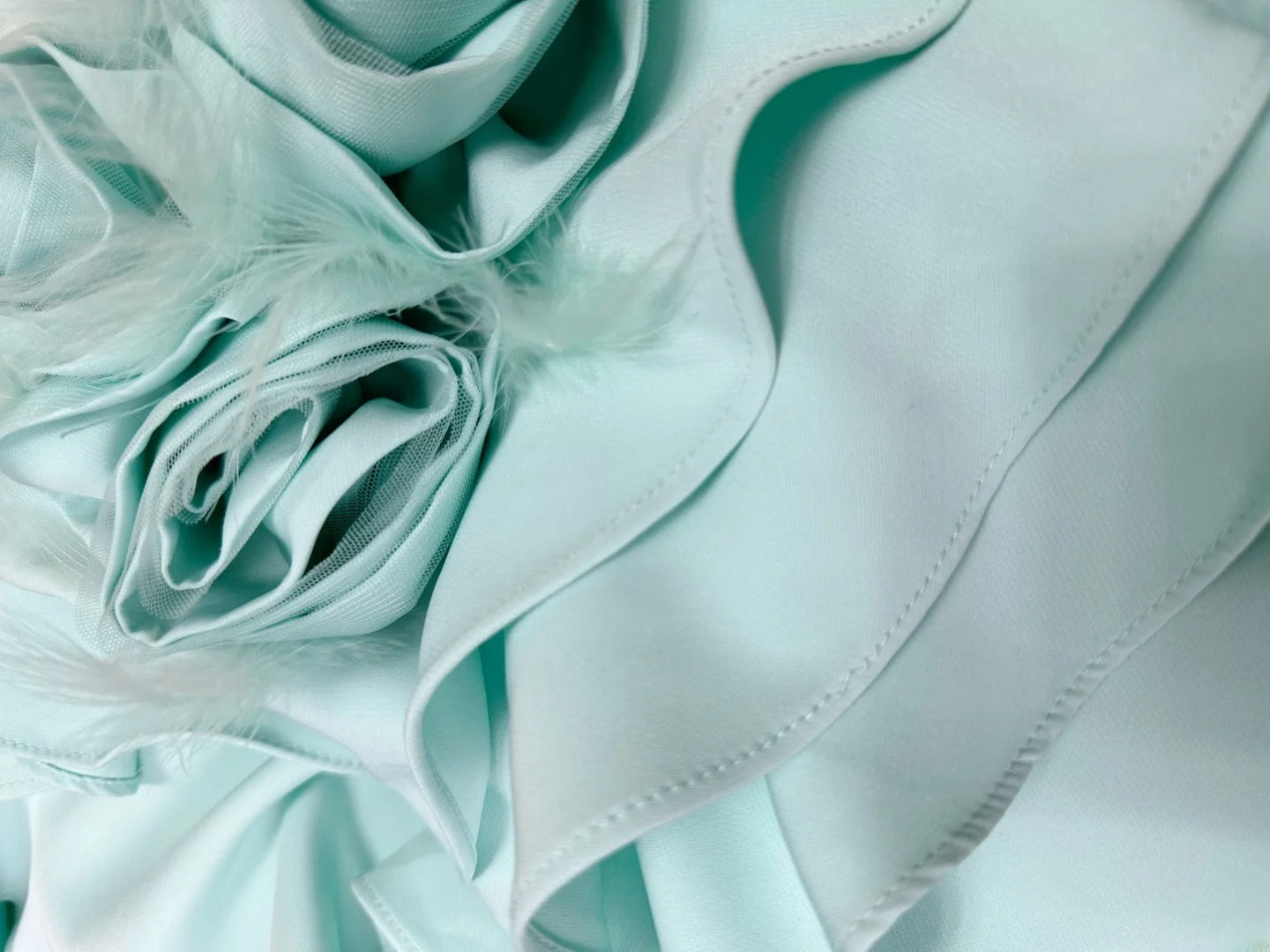 Vintage 60s Prom Dresses Mermaid One Shoulder Satin Tiffany Blue With Flowers Sleeveless Prom Evening Dress Formal Outfits RB5902