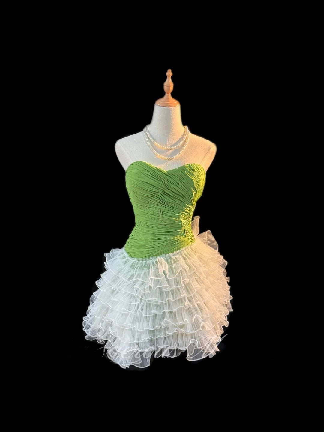 Vintage Ball Gown Sweetheart Green White Matric Mini Graduation Hoco Dresses Short Senior Birthday Homecoming Outfits RB3563