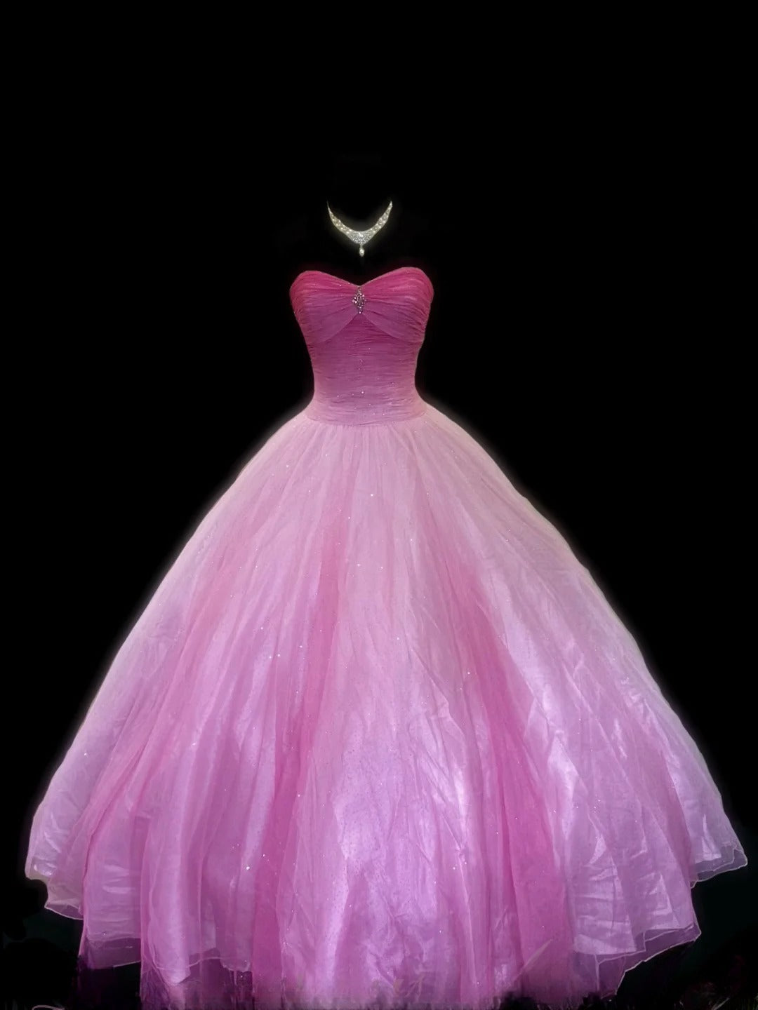 Modest Ball Gown Sweetheart Pink Sleeveless With Beading Tulle Long Sweet 16 Dresses Seventeen Quince Dress RB3566