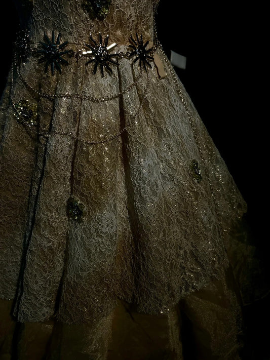 Vintage Ball Gown V Neck Gold Lace 80s Matric Mini Graduation Hoco Dresses Short Senior Birthday Homecoming Outfits RB3593