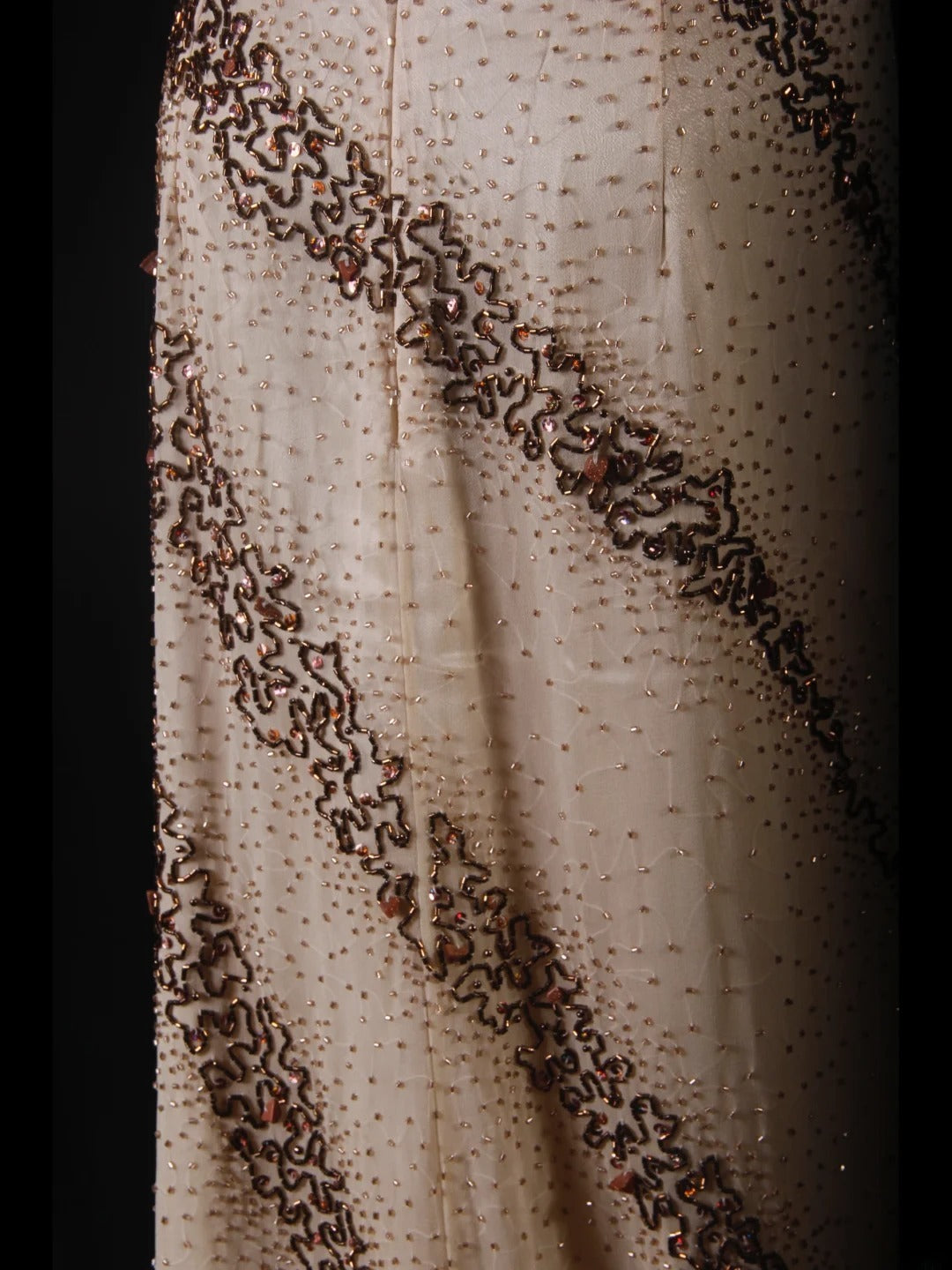 Vintage A-Linien-Kleid mit Spaghettiträgern aus champagnerfarbenem Chiffon, langes, formelles Abendkleid im Stil der 1950er Jahre, AS223