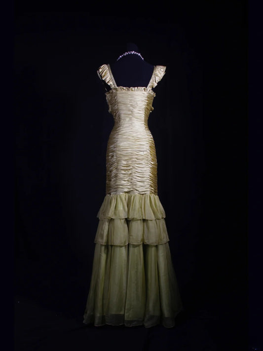 Elegantes Ballkleid im Stil der 1950er Jahre, Meerjungfrauenschnitt, eckiger Ausschnitt, grünes langes Partykleid, Abendkleid AS253