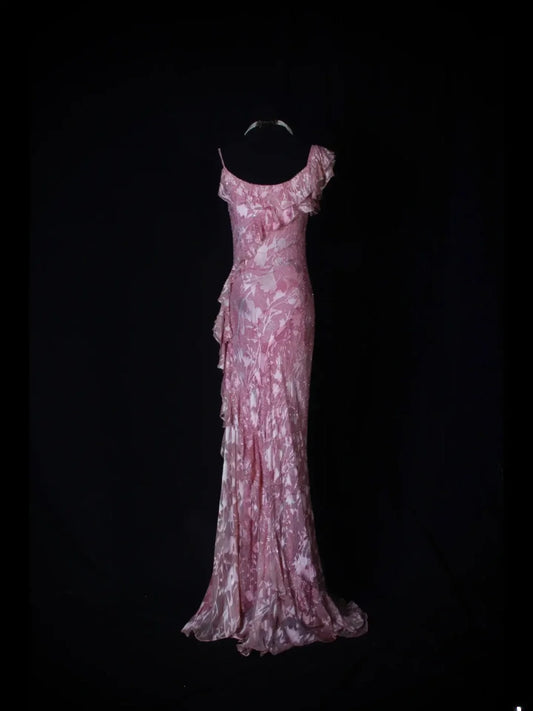 Vintage Prom Dresses Aesthetic Mermaid Pink Lace 2000s Semi Formal Inspo Impress Long Party Formal Gown For Teens High Schools AS259
