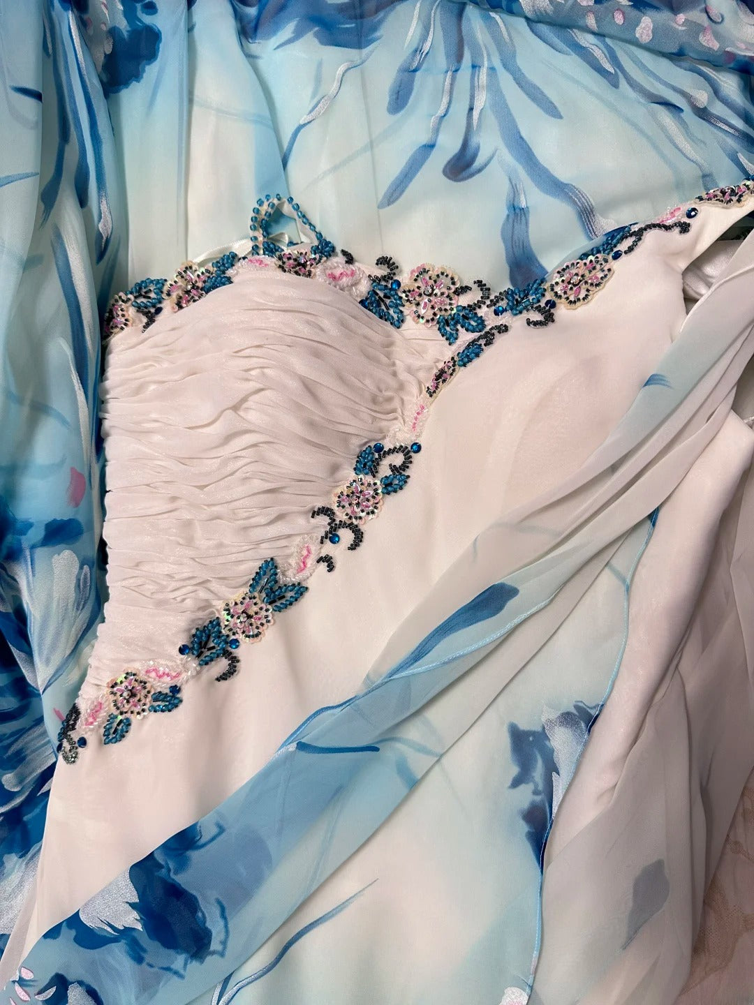 Vintage 90s Prom Dresses A line Straps Chiffon White With Beading Party Gown Formal Outfits RB6119