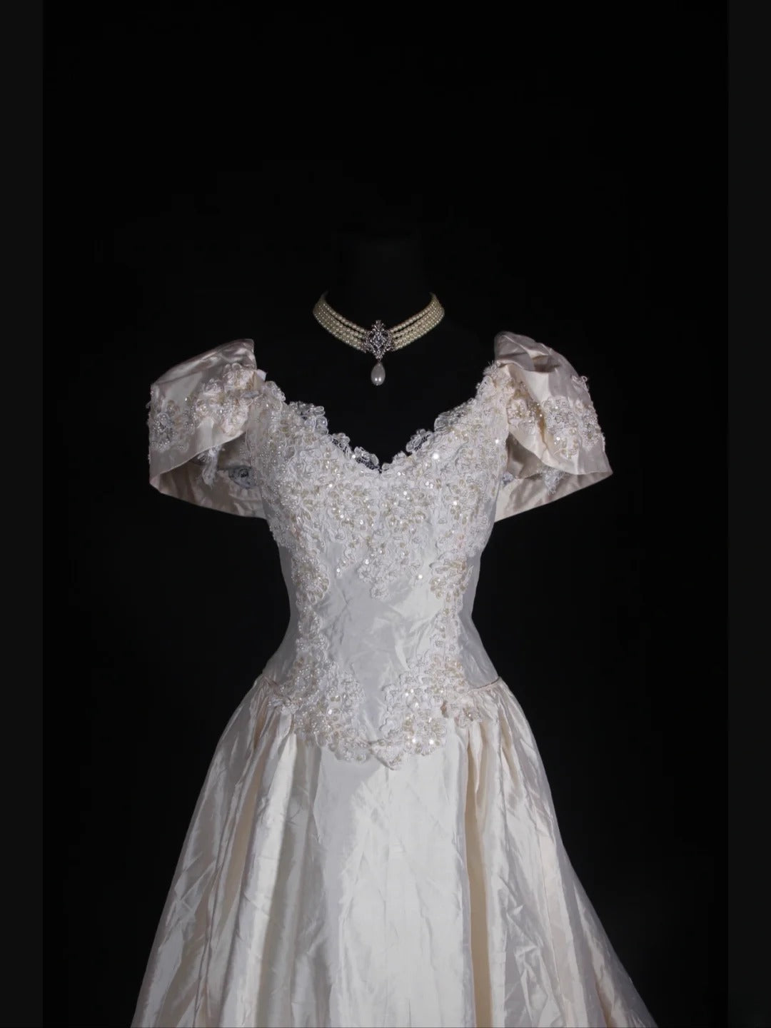 Retro 1950s Wedding Dresses for Bride Ball Gown V Neck With Beads Sleeves Lace Petite/Plus Size Bridal Gowns Civil Wedding for Summer Wedding AS339