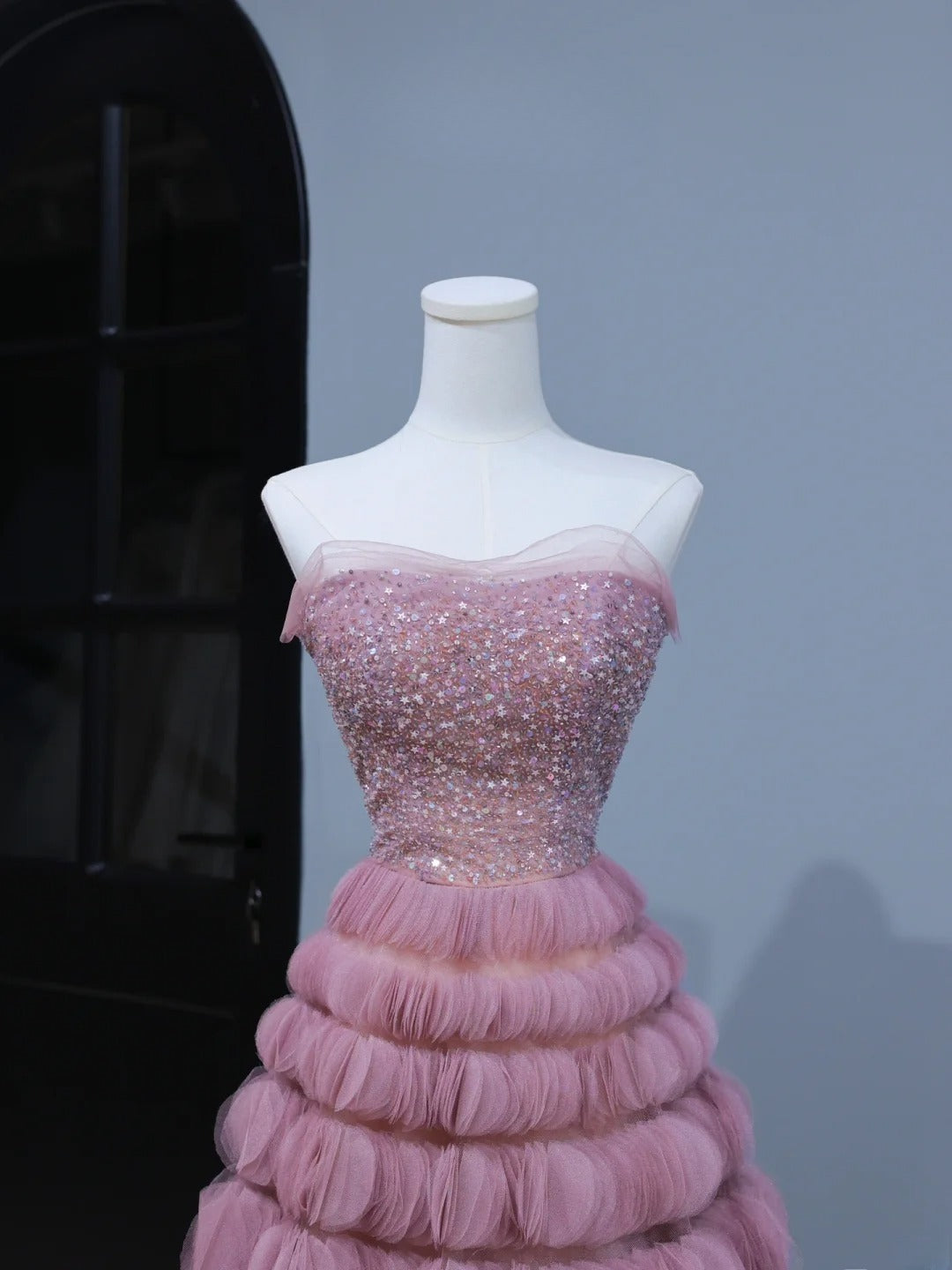 Cute Prom Dresses Aesthetic Ball Gown Strapless Pink Long Inspiration Style Impress Corset Fitted Long Party Formal Gown AS402