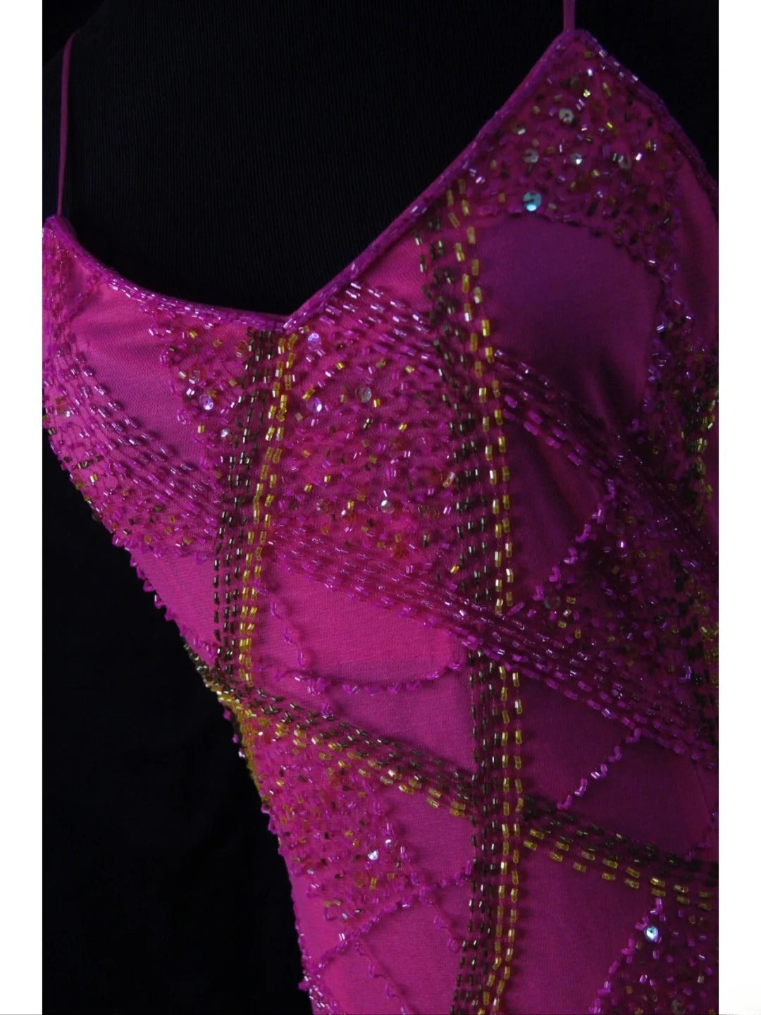 Vintage A line Spaghetti Straps Fuchsia 70s With Beads Long Prom Max Dresses Inspo 18th Birthday Outfit Formal Dress For Women AS455