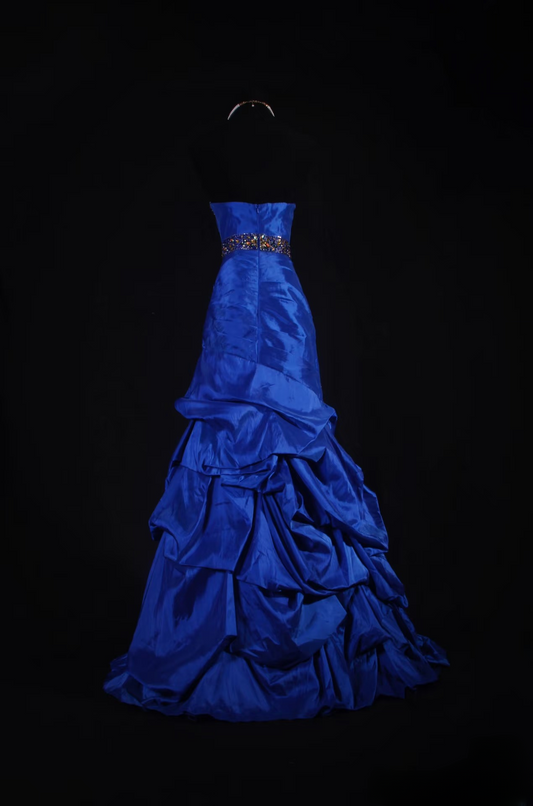 Vintage Prom Dresses 1980s Retro Classy Mermaid Sweethart Royal Blue Taffeta Inspo Long Prom Gown AU040
