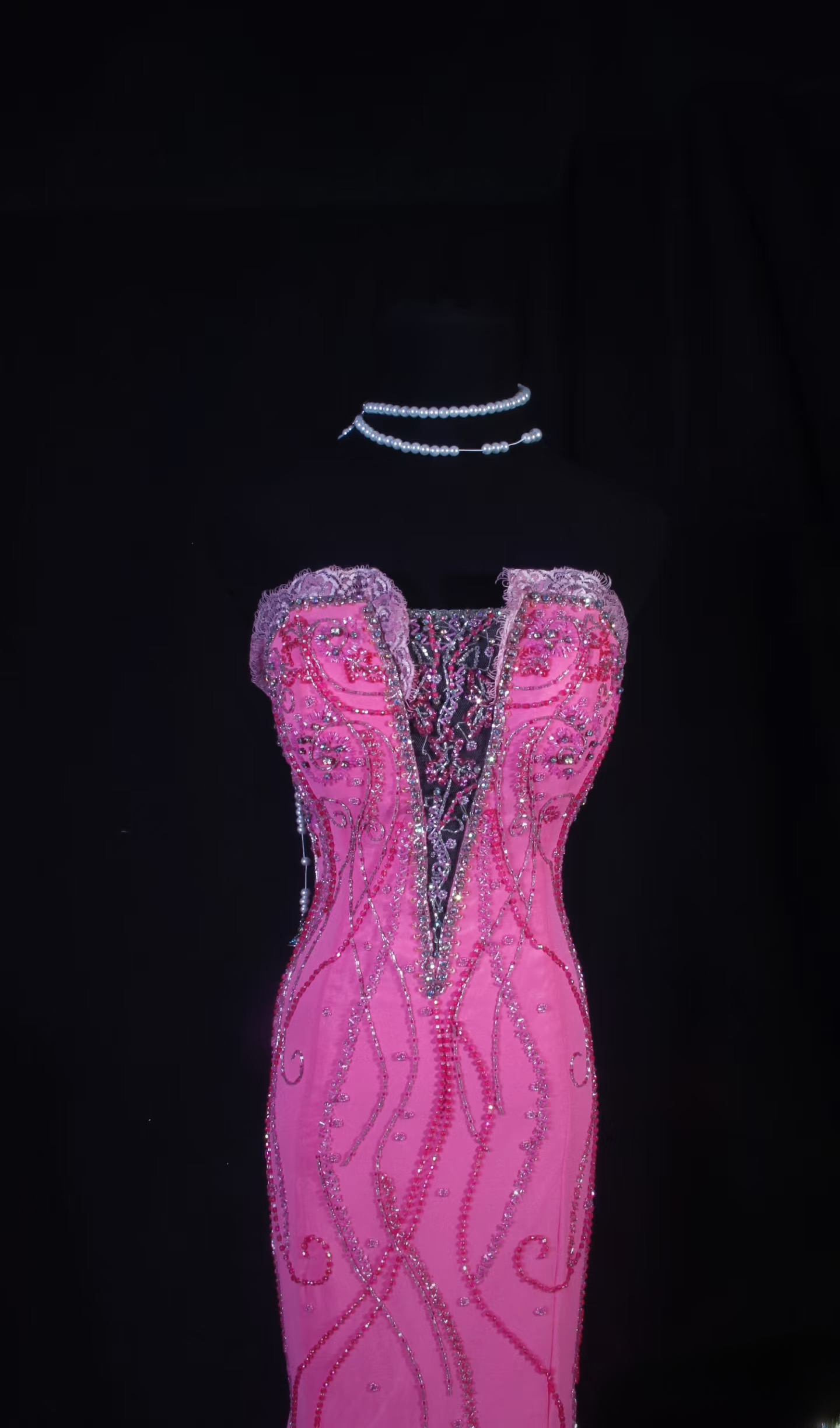 Vintage Prom Dresses 90s Ball Mermaid Strapless Hot Pink Long Prom Dress Inspiration Prom Dresses AU060