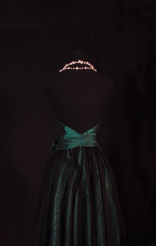 Chic Ball Gown Strapless Dark Green Taffeta Short 18th Birthday Dress Homecoming Dresses Cocktail Gown AU061