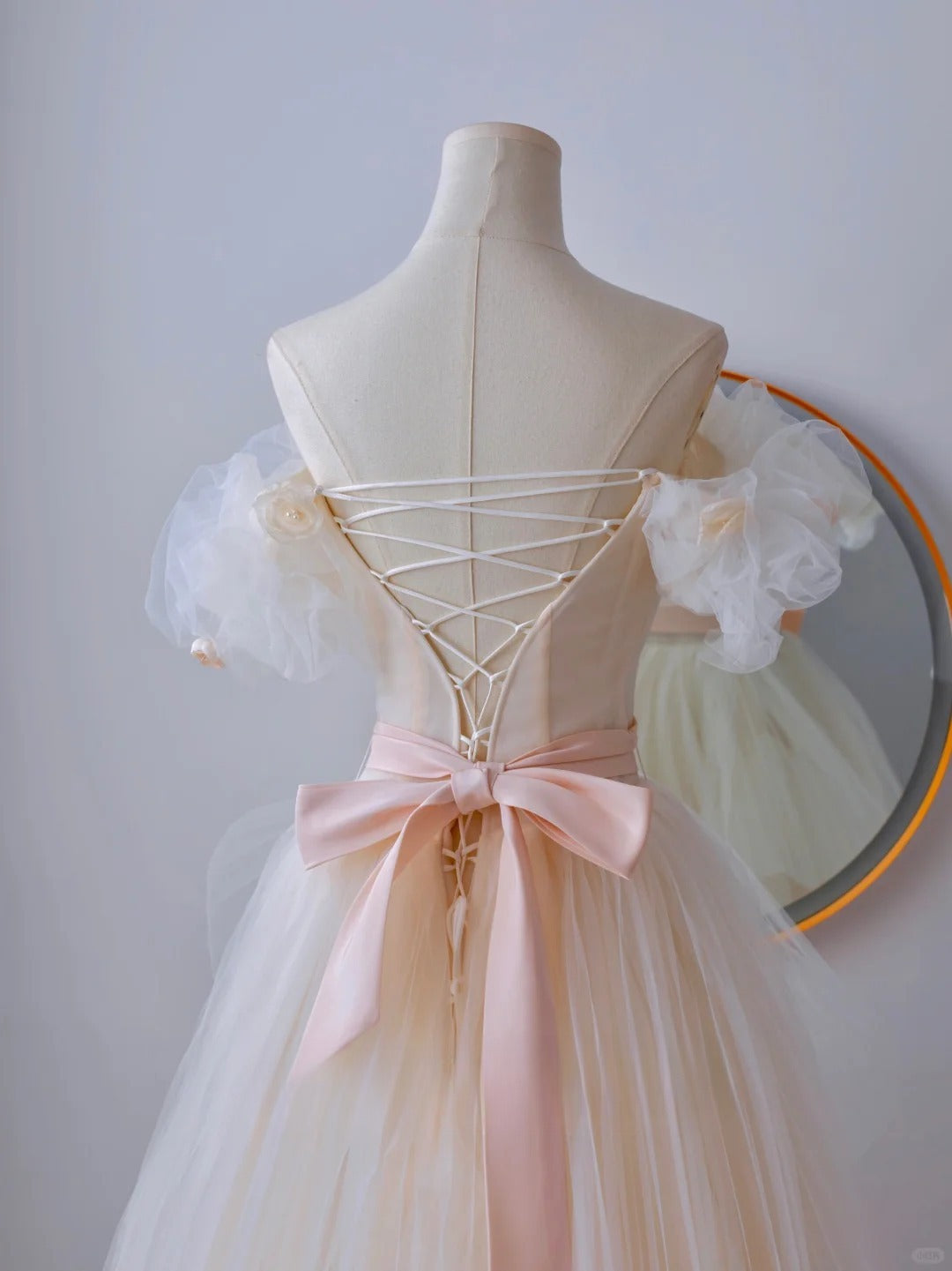 Robe de bal élégante en tulle à épaules dénudées, robe de soirée longue, tenue de remise de diplôme, AU078
