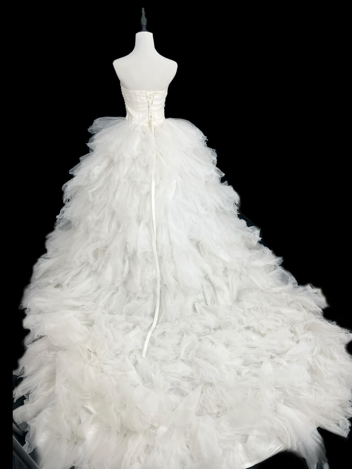 Retro Ball Gown Strapless Tulle Layers Style Long 1950s Inspired Wedding Dress Bride Gowns Wedding Dresses AU115