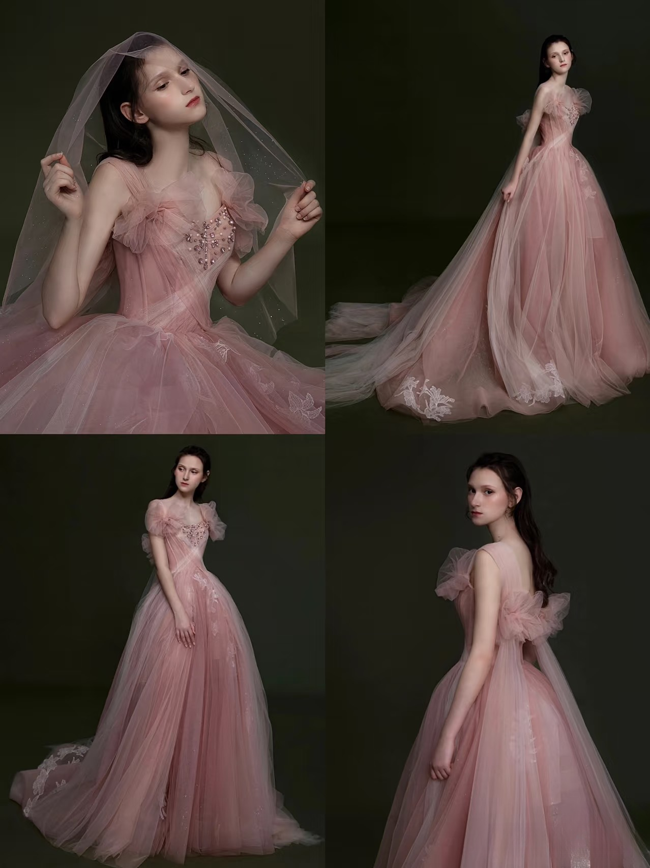 Robe de bal élégante à bretelles en dentelle rose, longue, robe de soirée unique, robe de remise de diplôme, AU146