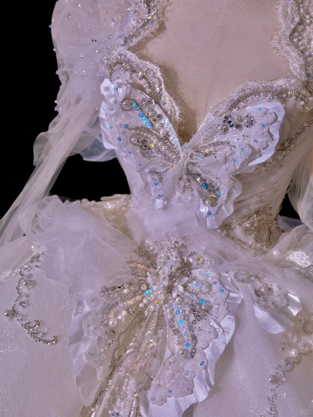Fairy-tale Ball Gown Sweetheart With Sleeves Tulle Brides Gown Bridal Dress Wedding Dresses Style RB6615