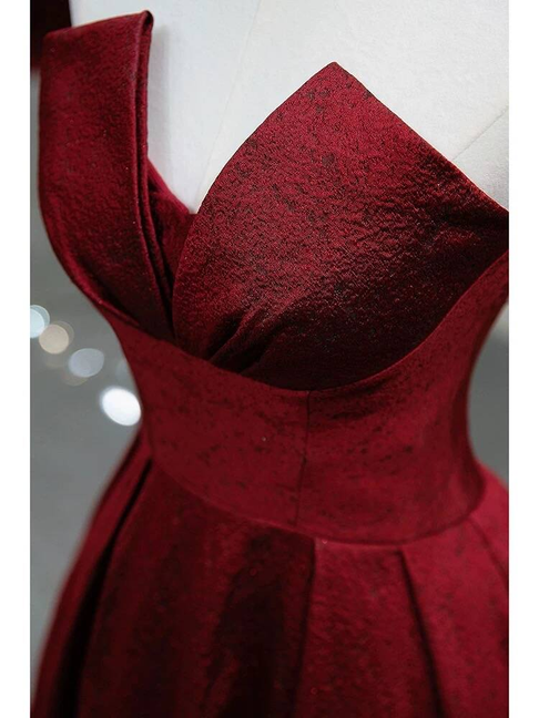 Charmantes trägerloses rotes Satin-Ballkleid mit A-Linie, Inspiration, Ballkleid, Prinzessin, Abschlusskleid, AU218