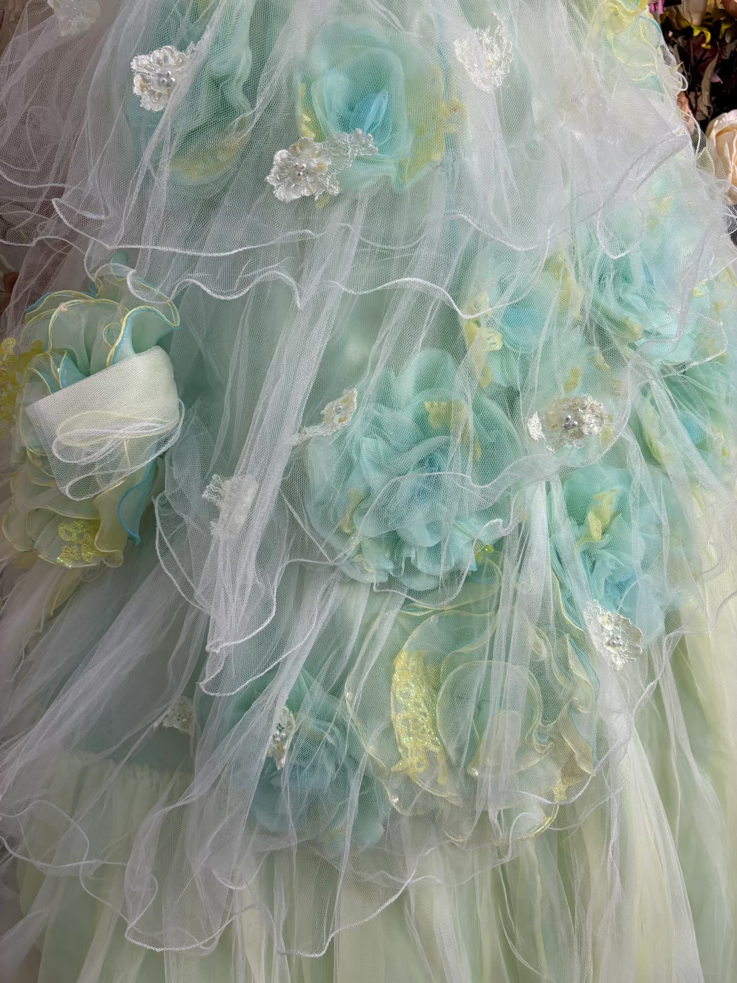 Robe de bal vintage à fines bretelles en tulle vert menthe, longue, idéale pour une quinceañera, un sweet 15 ou un 16e anniversaire (AU219)