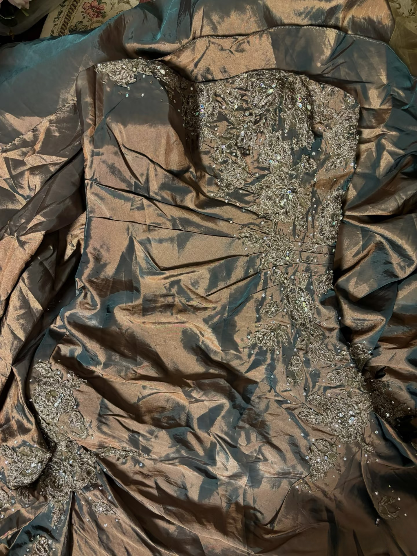 Retro Mermaid Strapless Taffeta Long Prom Dresses 80s 70s Party Prom Gowns AU236