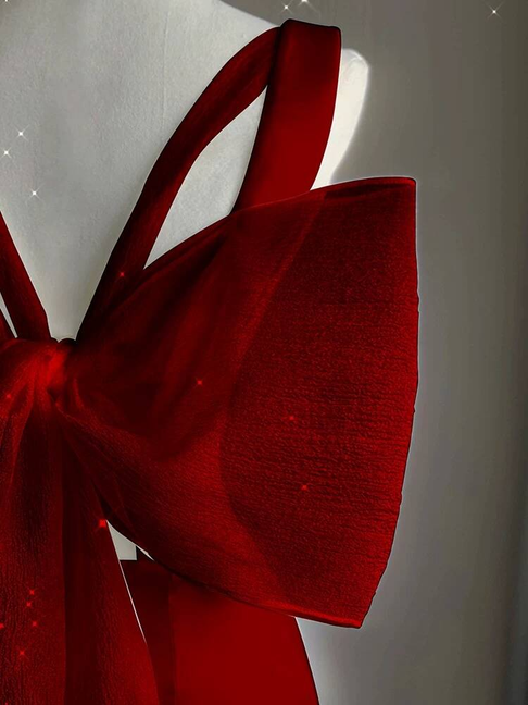 Schlichtes Etuikleid mit V-Ausschnitt, rotes Satin, lange Ballkleider, Partykleid, 21. Geburtstag, Outfits, Abschlusskleid AU261