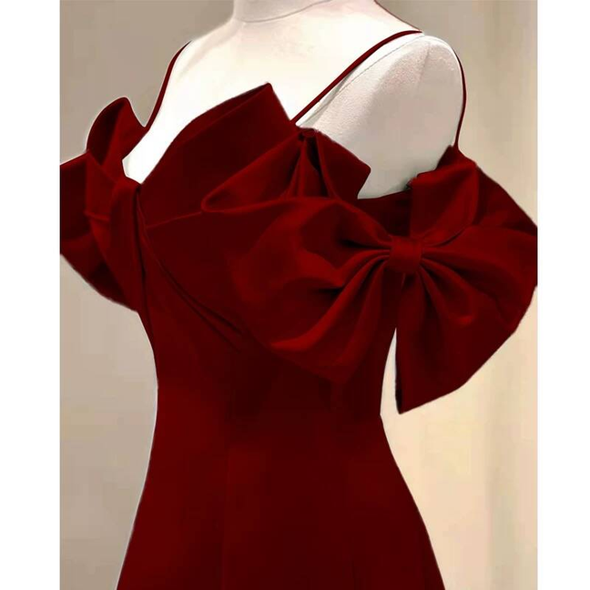 Robe de bal longue en satin rouge, simple, coupe trapèze, bretelles spaghetti, tenue de soirée pour 21e anniversaire, robe de remise de diplôme, AU264