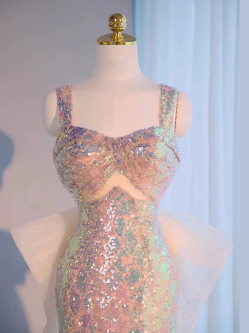 Modest Mermaid Sweetheart Sequin Sleeveless Long Prom Dresses Party Dress 21st Birthday Outfits Graduation Dress AU293