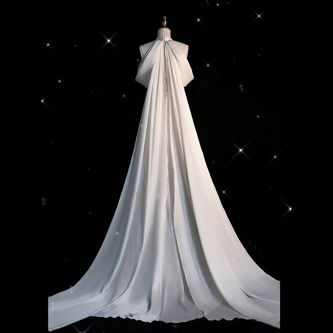Modest Mermaid Halter White Wedding Dress Styles Long Fairytale Brides Gown Wedding Dresses Ideas AU320