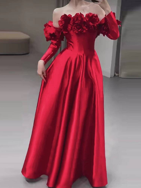 Robe de bal en satin rouge, jolie robe trapèze sans bretelles, tenue de soirée pour 20e anniversaire, robe de remise de diplôme, AU430