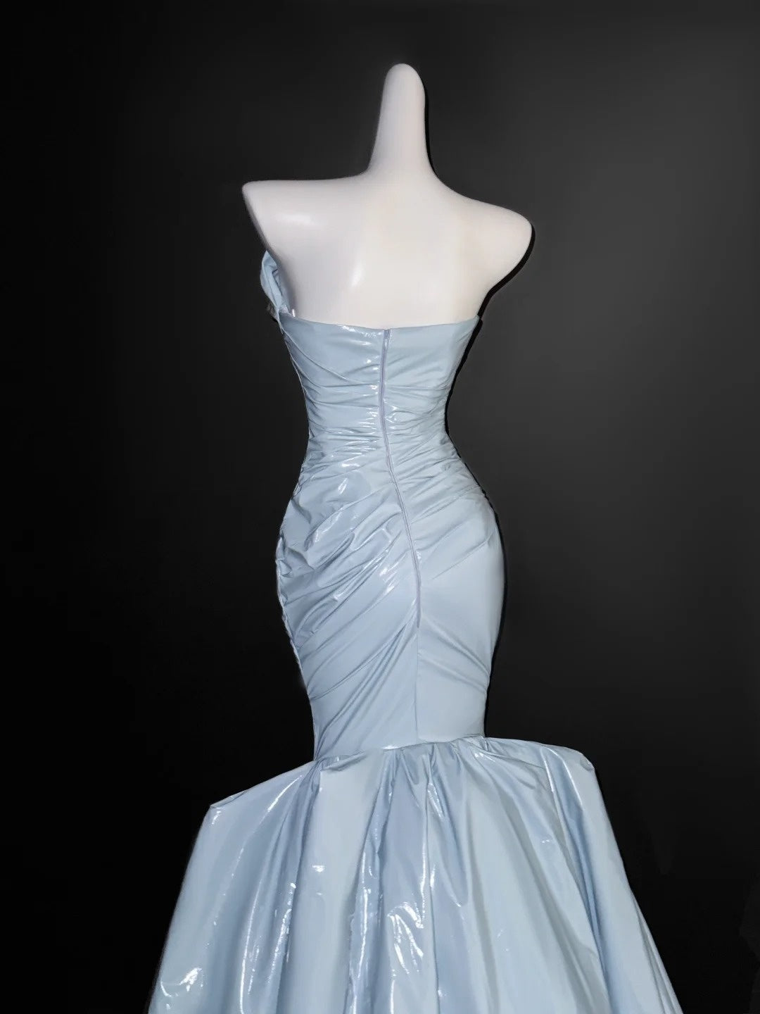 Elegante Meerjungfrau Schatz Hellhimmelblau Satin Ballkleider Partykleid 16. Geburtstag Outfits Abschlusskleid AU667