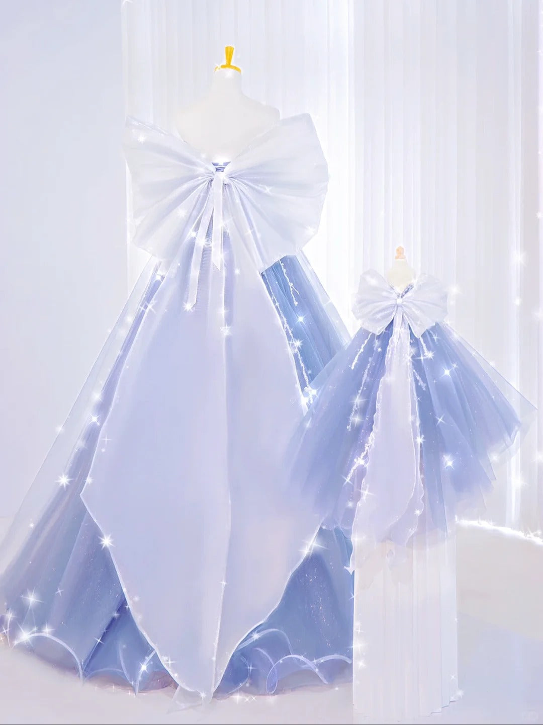 Robe de bal romantique à paillettes bleues et décolleté en cœur, robe de soirée longue pour 21e anniversaire, robe de remise de diplôme, AU842