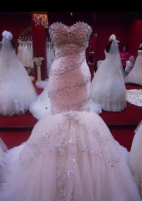 Retro Meerjungfrau Liebsten Rüschen Schichten Silber Perlen Lange Brautkleid Weiß Brautkleider Zivil Rüschen Bräute Kleider B200