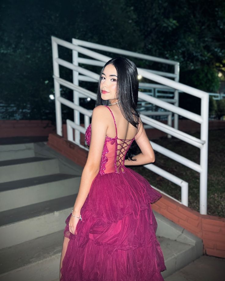 Charming Ball Gown Spaghetti Straps Pink Tulle Prom Dresses Inspiration Prom Dress Princess Graduation Dress B520