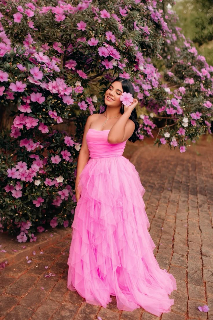 Elegantes Ballkleid mit Herzausschnitt, ärmellos, Tüll, rosa, Ballkleid, Inspirationsideen, Ballkleider, Partykleid B526