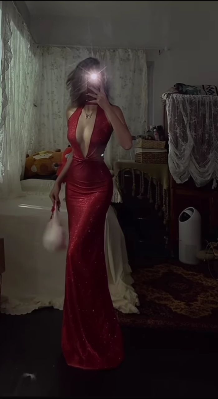 Elegant Mermaid Deep V Neck Sequin Long Floor Length Burgundy Prom Dress Inspiration Long Prom Dresses B57