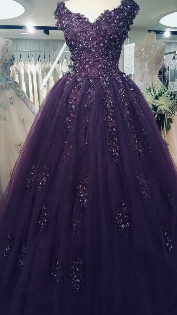 Charmante robe de bal en tulle à décolleté en V, robe de soirée inspirée, robe de princesse, robe de remise de diplôme, B591