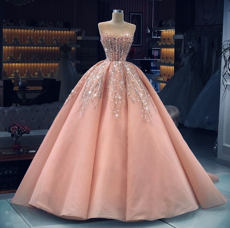Bescheidene Quinceanera-Kleider Ballkleid Schatz Erröten Rosa 18. Geburtstagskleider Vestidos De 15 Anos Formale Party Langes Süßes 16-Kleid B607