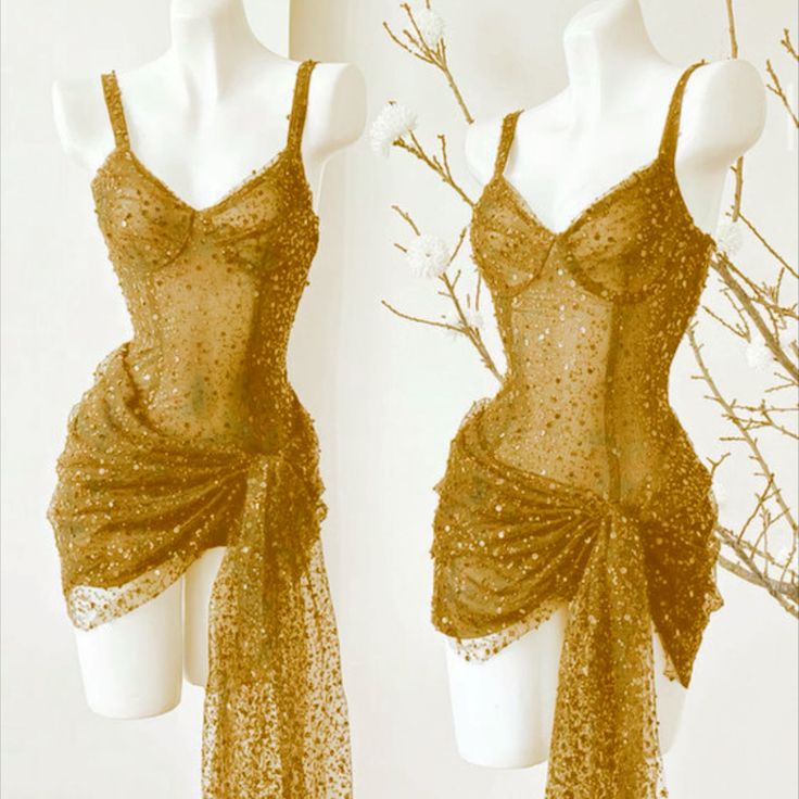 Robe fourreau sexy à bretelles spaghetti et paillettes dorées, robe courte pour 16e anniversaire, robe de soirée, robe de cocktail B661