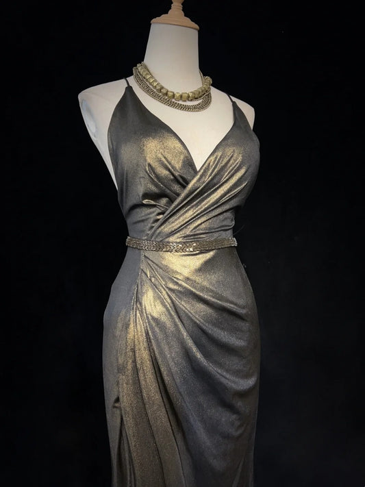 Trendy Prom Dresses Inspiration Mermaid Spaghetti Strap Gala Satin Vintage Formal Dress N3186