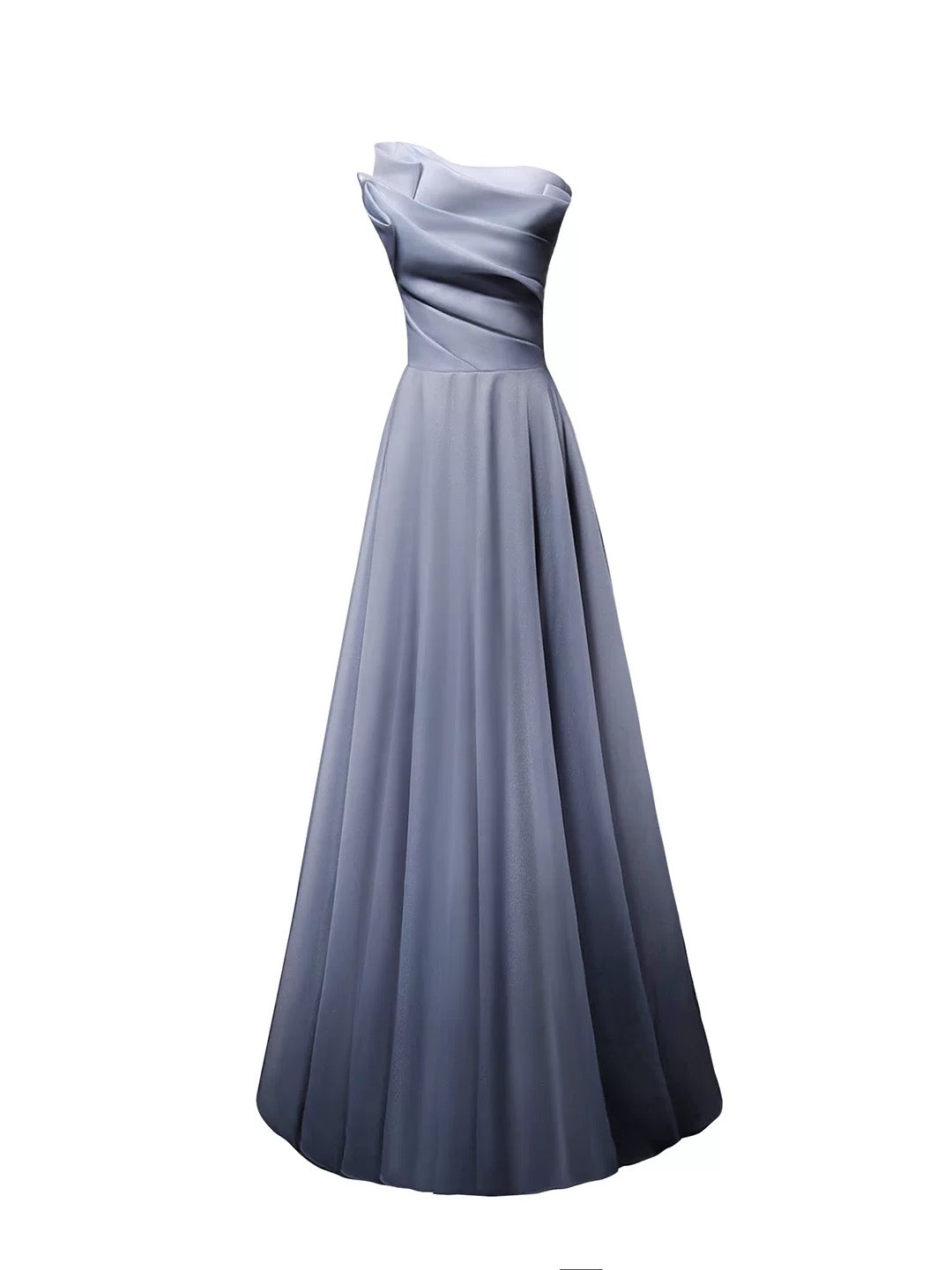 Elegantes trägerloses graues A-Linien-Outfit zum 18. Geburtstag, formelle lange Ballkleider N4151