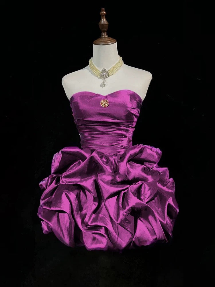 Jolie Robe de Soirée sans Bretelles Courte Mini Robe de Fête Cocktail Robes de Rentrée N4170
