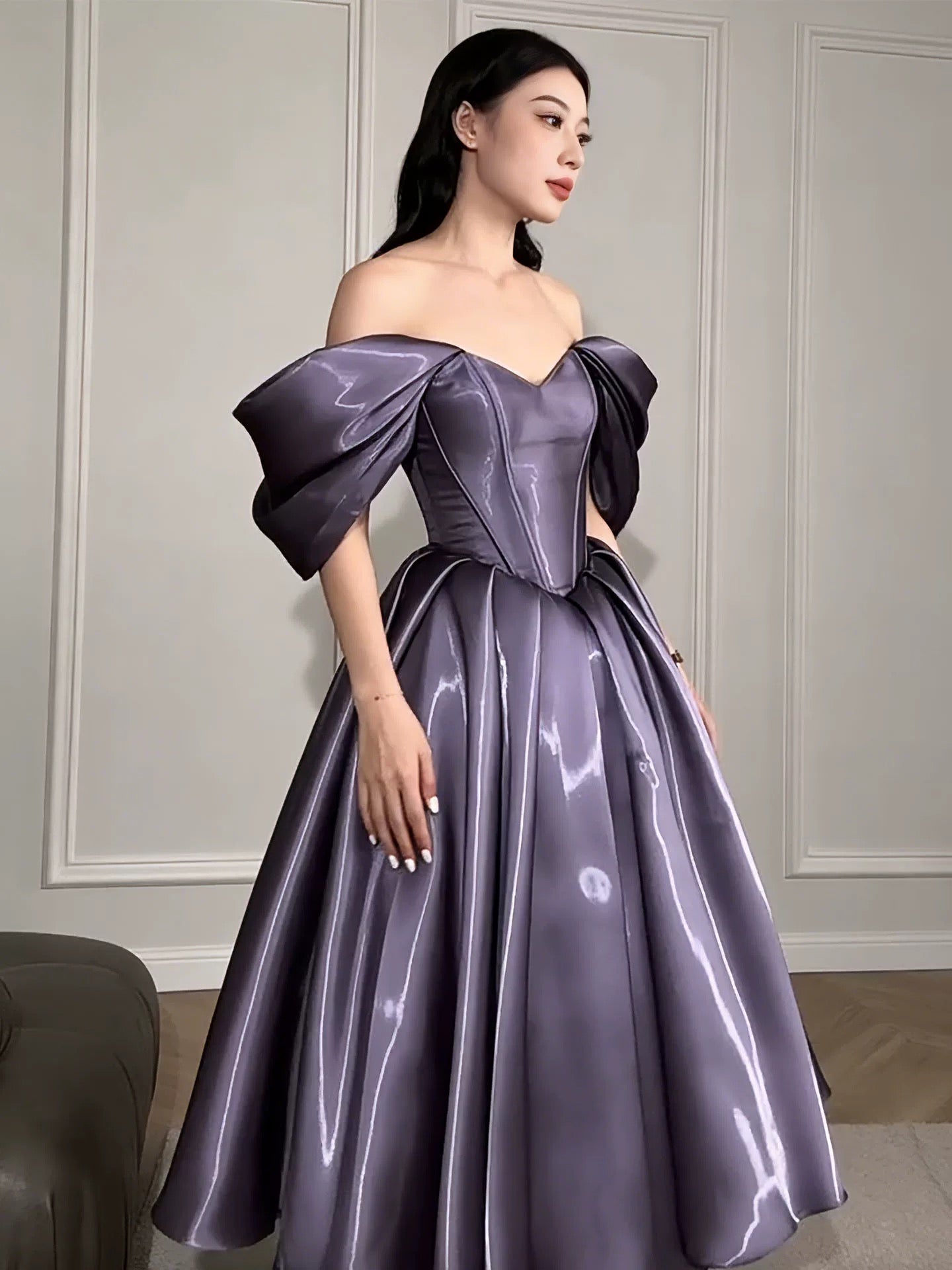 Wunderschönes schulterfreies Ballkleid mit Rüschen für Highschool-Schülerinnen, Teenager, Abschlussballkleider, Abschlusskleid N1682