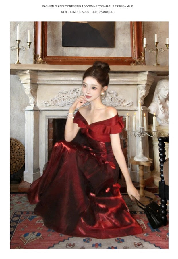 Sexy Mermaid Off The Shoulder White With Ruffled Date Night Outfits Long Formal Evening Wedding Guest Dress RB5403