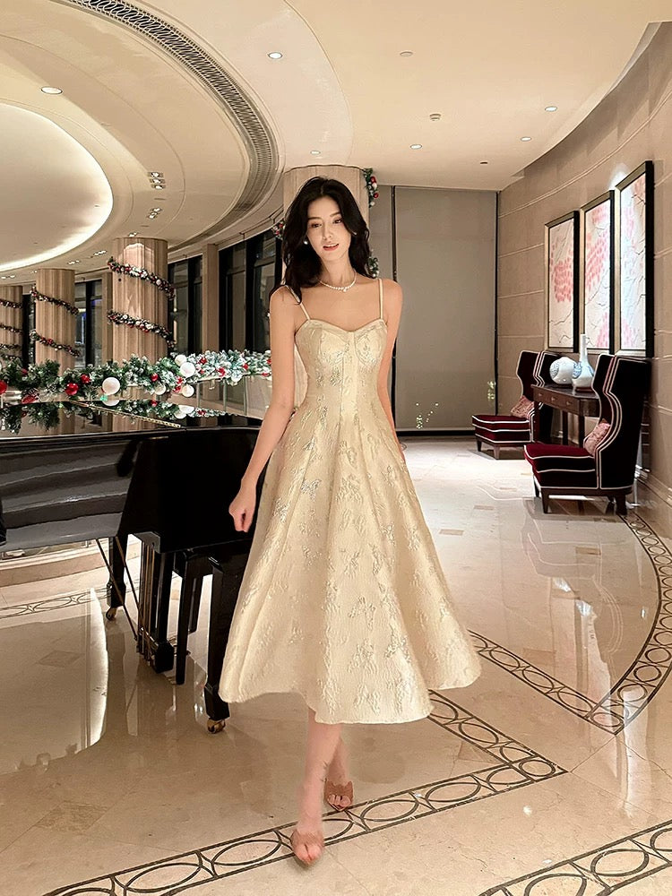 Boho-chic A Line Spaghetti Straps Lace Semi Formal Summer Garden Beach Spring Event Outfits Wedding Guest Dresses RB4946